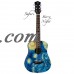 Luna Safari Starry Night Spruce Top Acoustic Guitar - Translucent Blue   554960020